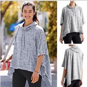 ATHLETA Techie Sweat Blissful Poncho Hooded Gray Large